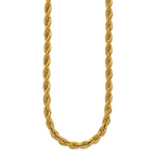 Men's Polished Gold-Tone Stainless Steel Rope Chain Necklace 6mm
