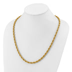 Men's Polished Gold-Tone Stainless Steel Rope Chain Necklace 6mm