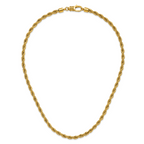 Men's Polished Gold-Tone Stainless Steel Rope Chain Necklace 6mm