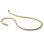 Men's Polished Gold-Tone Stainless Steel Rope Chain Necklace 6mm