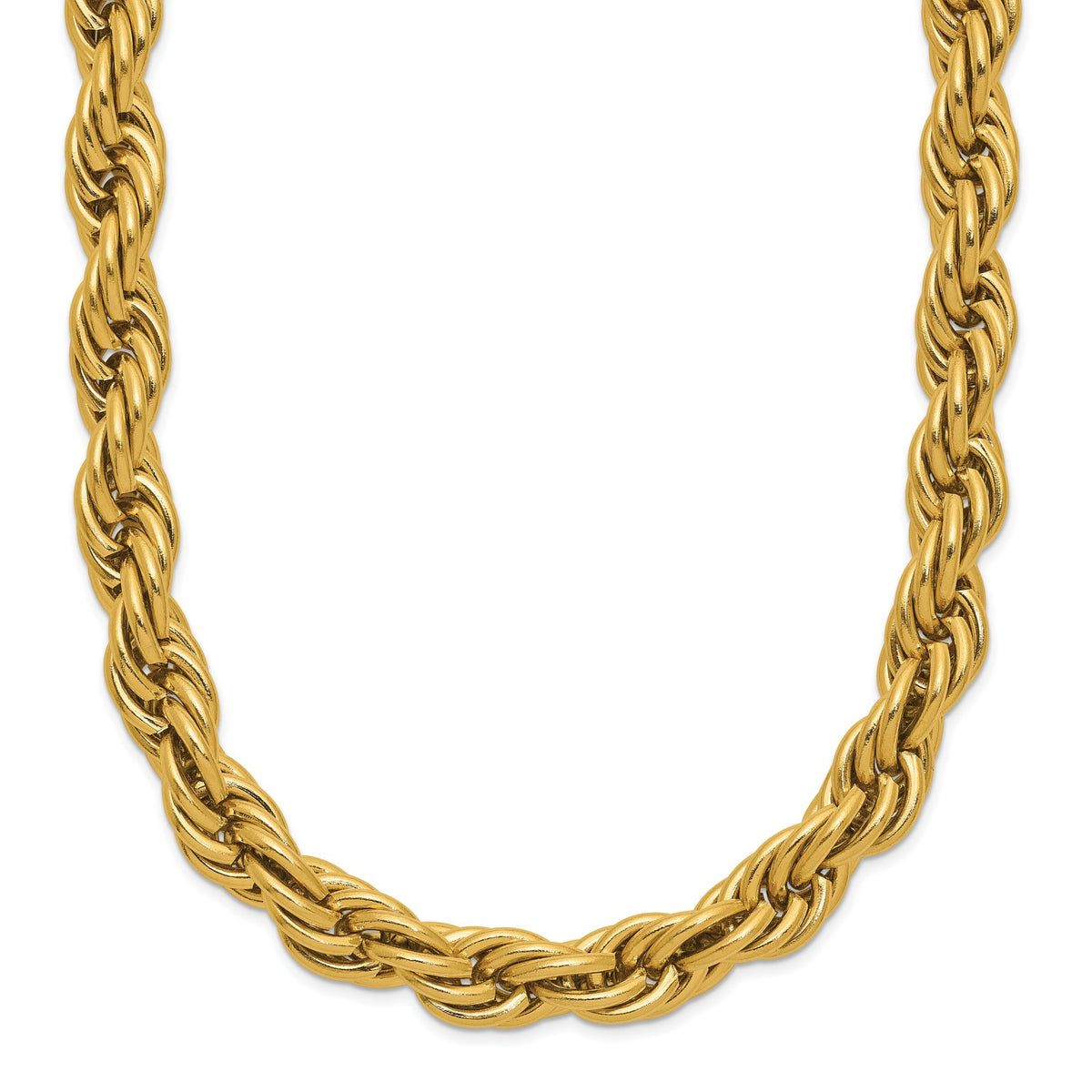 Chisel Men's Rope Chain Necklace in Gold IP-Plated Stainless Steel, 6mm, 24 Inch - Sophia Jewelers Main image