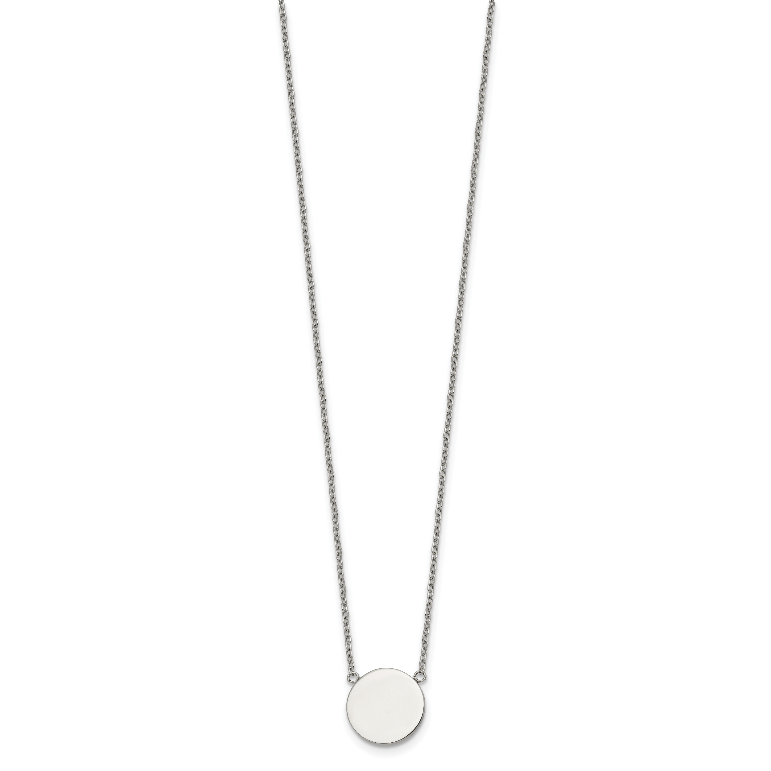 Polished Stainless Steel Cable Chain Necklace 1mm