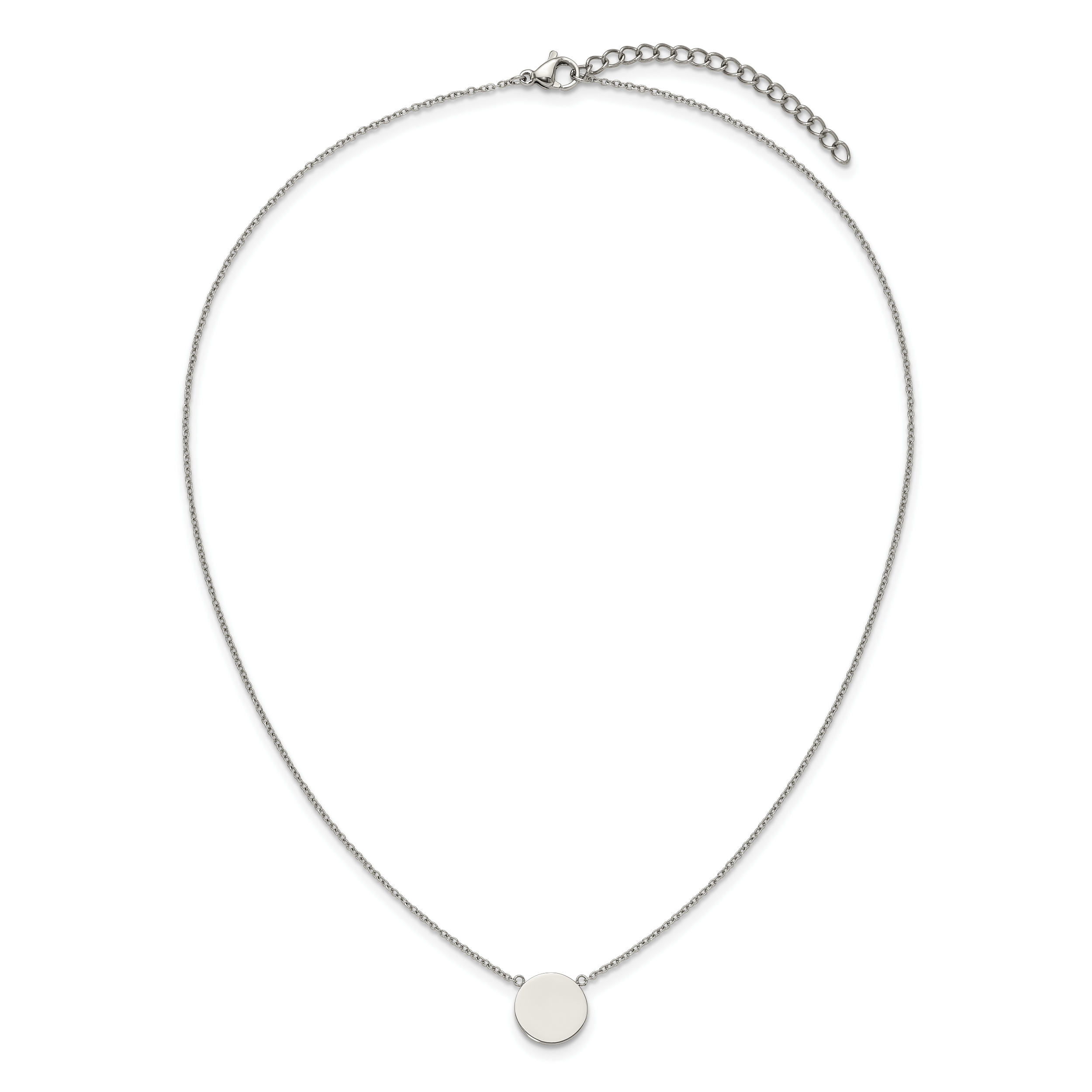 Polished Stainless Steel Cable Chain Necklace 1mm