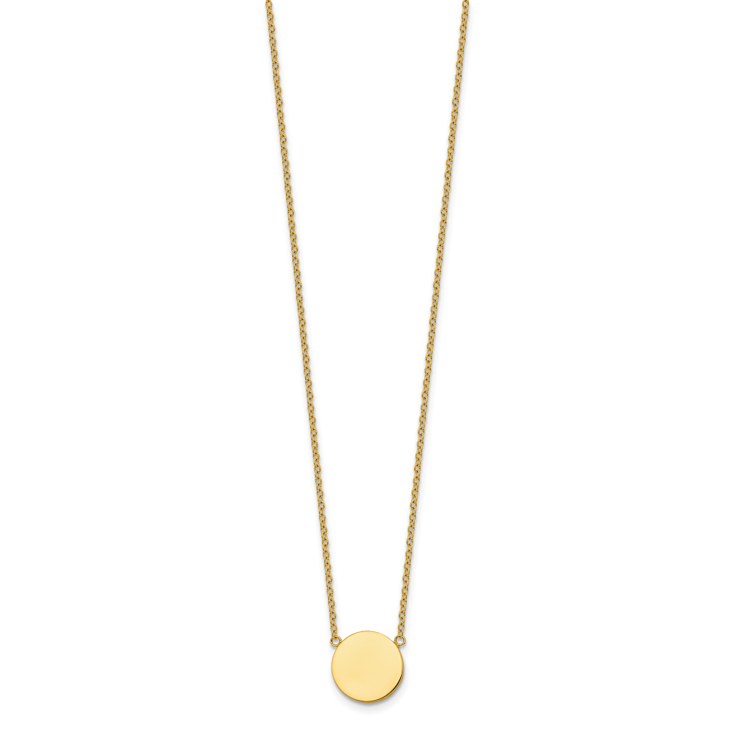 Polished Gold-Tone Stainless Steel Cable Chain Necklace 1mm