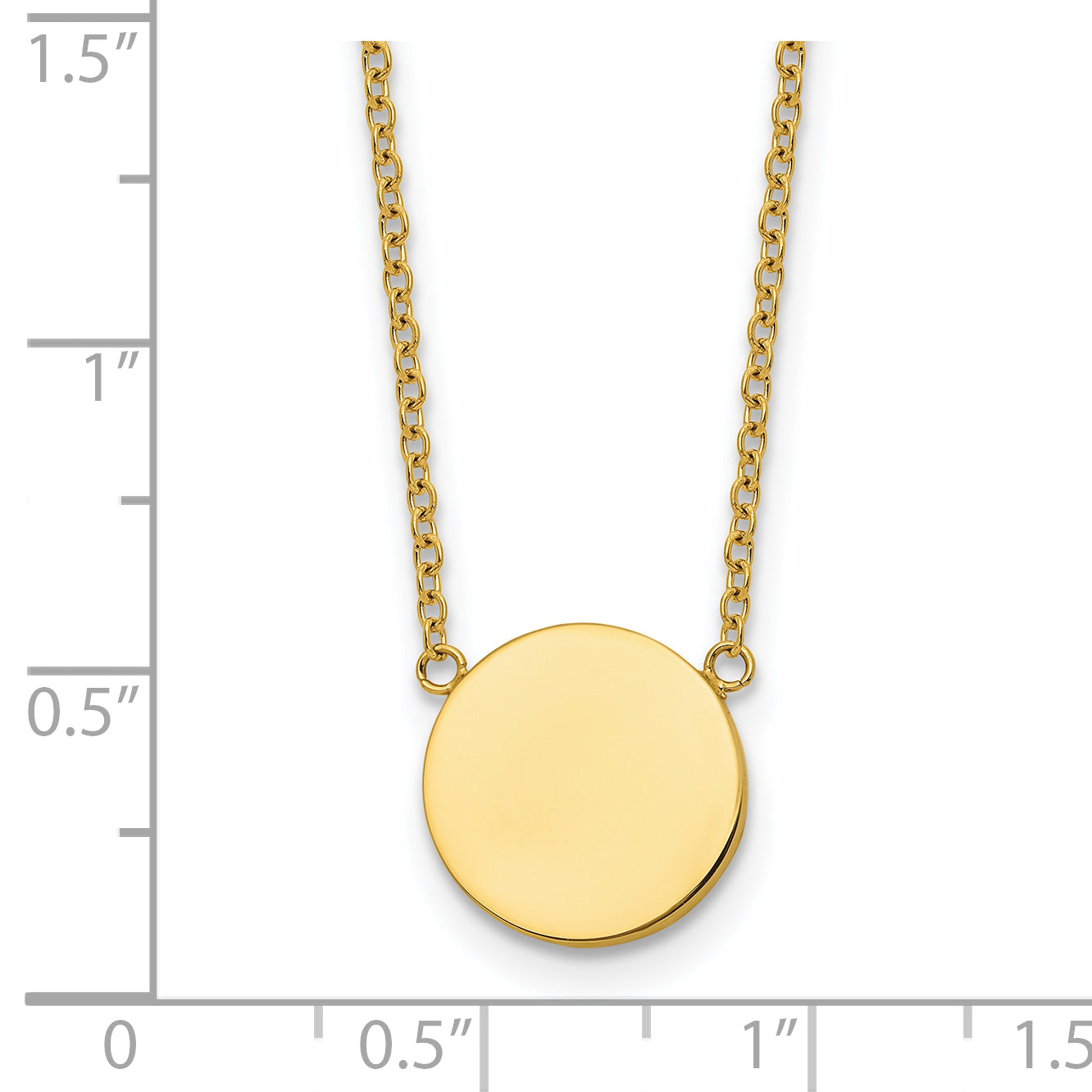 Polished Gold-Tone Stainless Steel Cable Chain Necklace 1mm