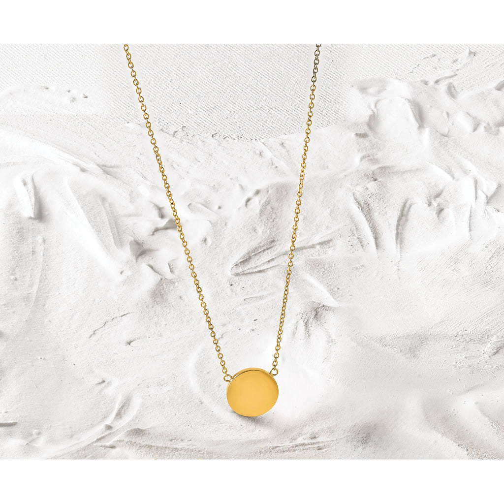 Polished Gold-Tone Stainless Steel Cable Chain Necklace 1mm