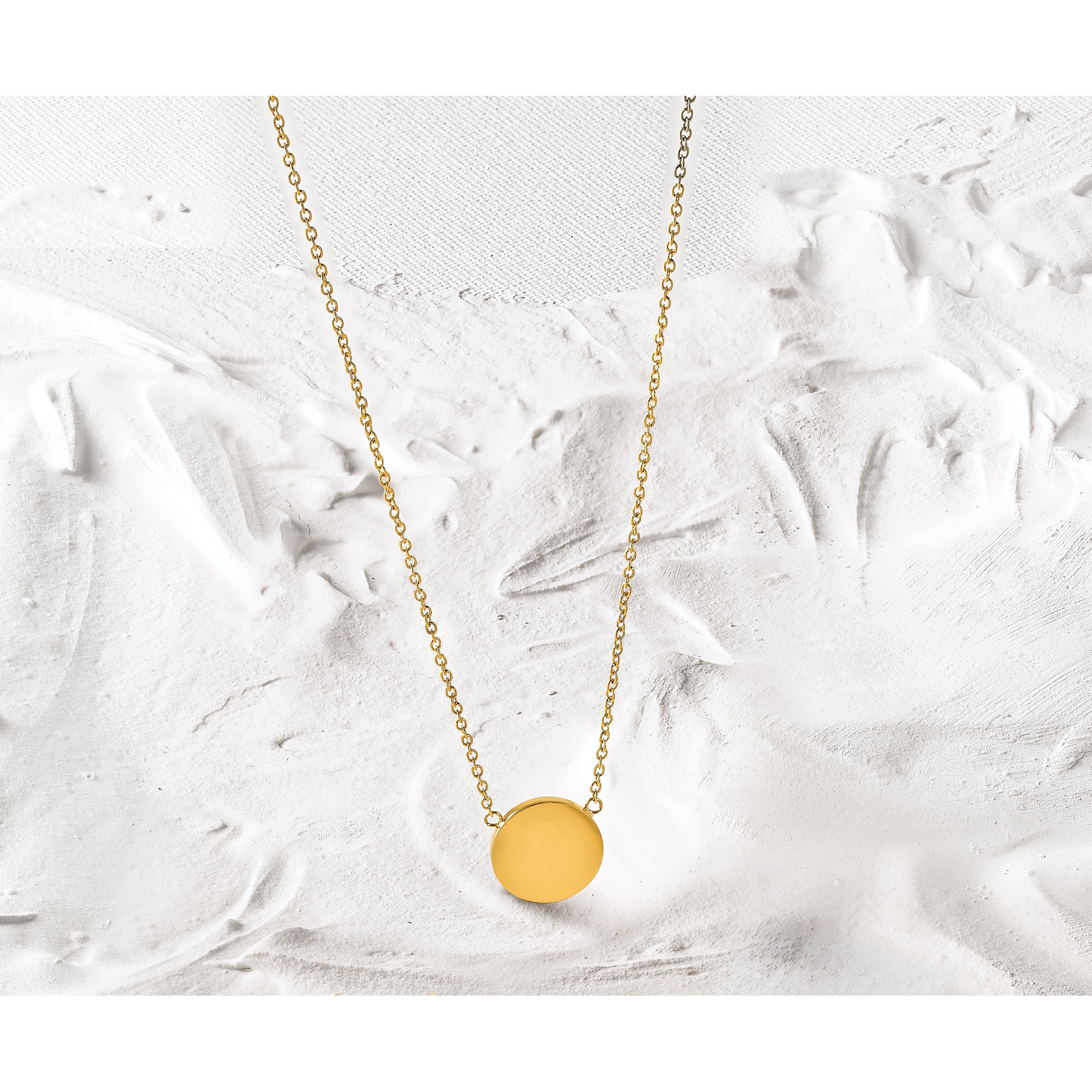 Polished Gold-Tone Stainless Steel Cable Chain Necklace 1mm