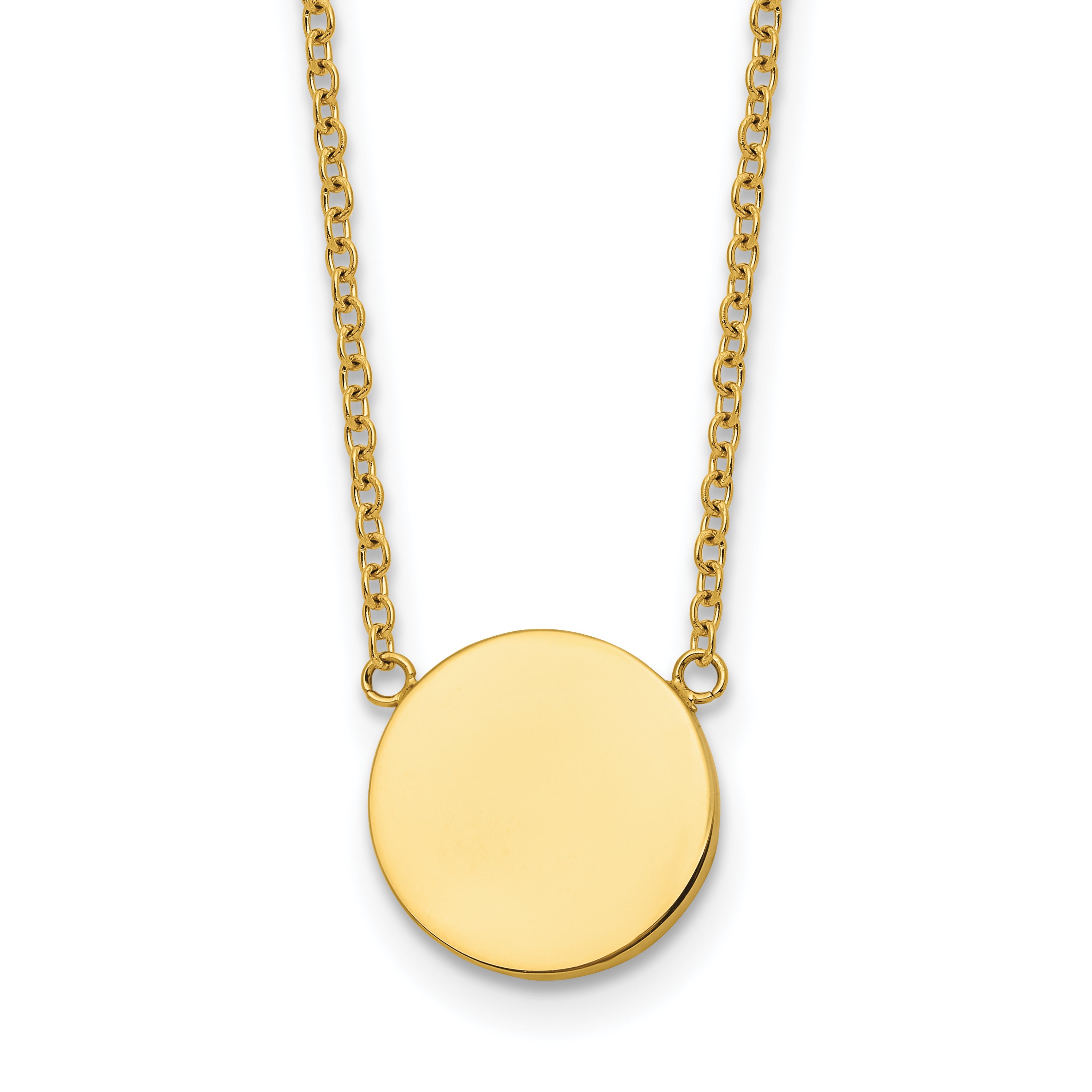 Polished Gold-Tone Stainless Steel Cable Chain Necklace 1mm Main image