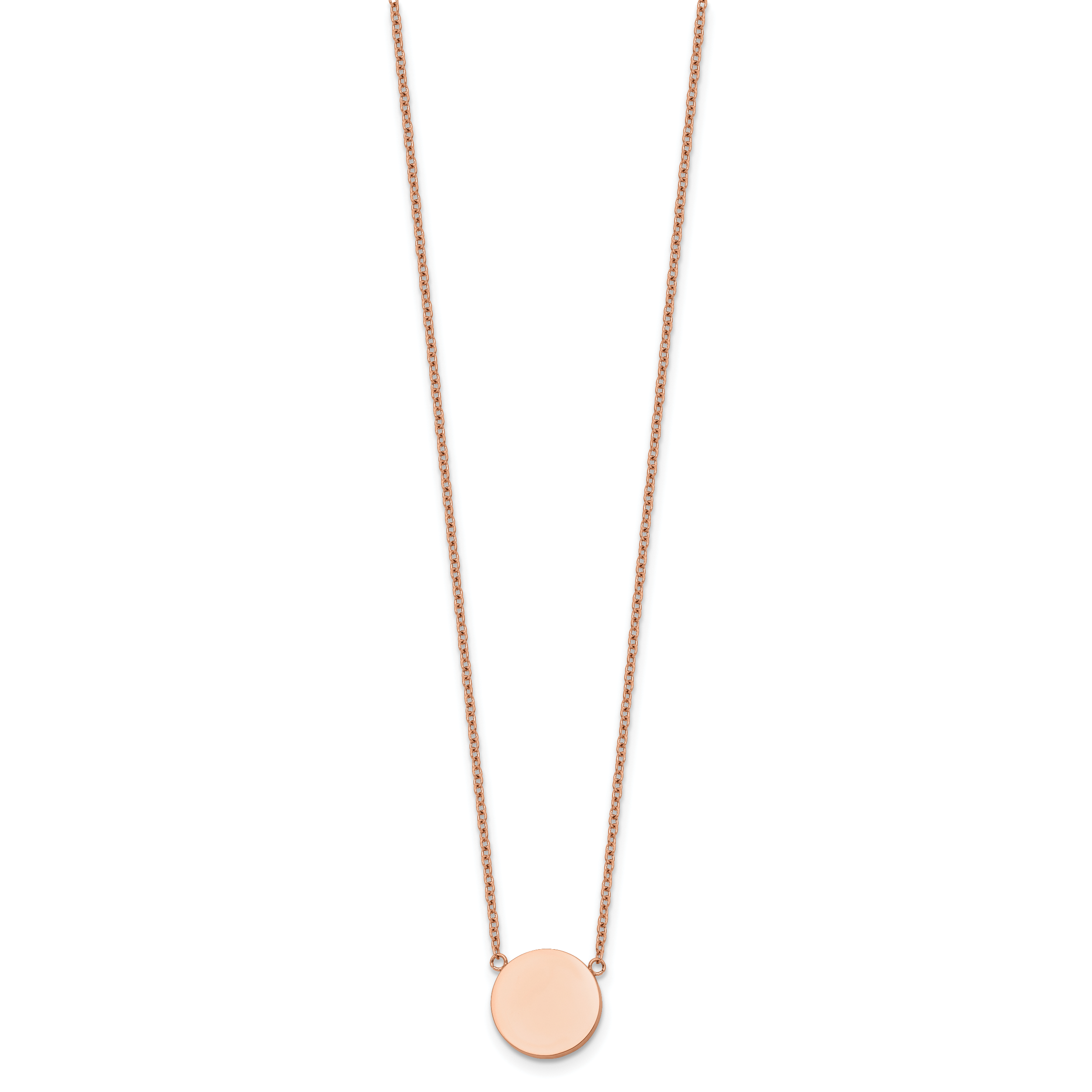 Polished Rose-Tone Stainless Steel Cable Chain Necklace 1mm Secondary image