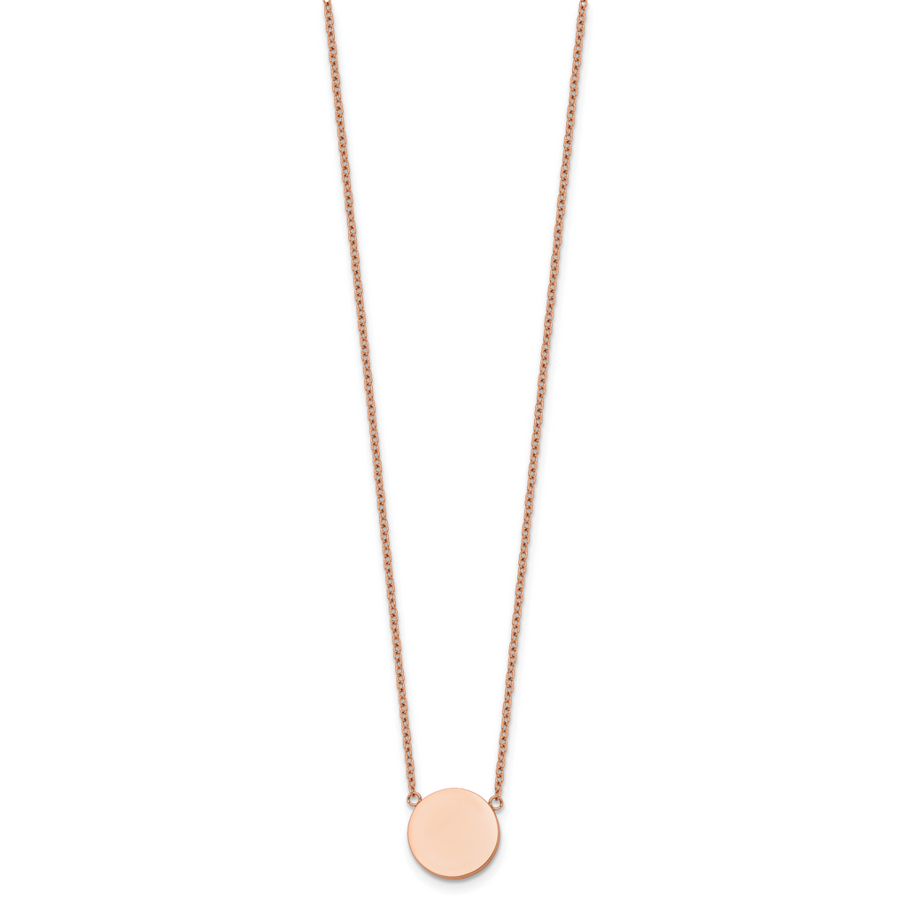 Polished Rose-Tone Stainless Steel Cable Chain Necklace 1mm