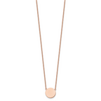 Polished Rose-Tone Stainless Steel Cable Chain Necklace 1mm