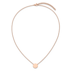 Polished Rose-Tone Stainless Steel Cable Chain Necklace 1mm