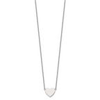 Polished Heart Stainless Steel Cable Chain Pendant Necklace 1mm