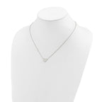 Polished Heart Stainless Steel Cable Chain Pendant Necklace 1mm