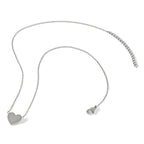 Polished Heart Stainless Steel Cable Chain Pendant Necklace 1mm