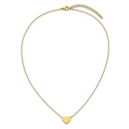 Gold-Tone Polished Heart Stainless Steel Cable Chain Pendant Necklace 1mm