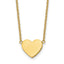 Gold-Tone Polished Heart Stainless Steel Cable Chain Pendant Necklace 1mm