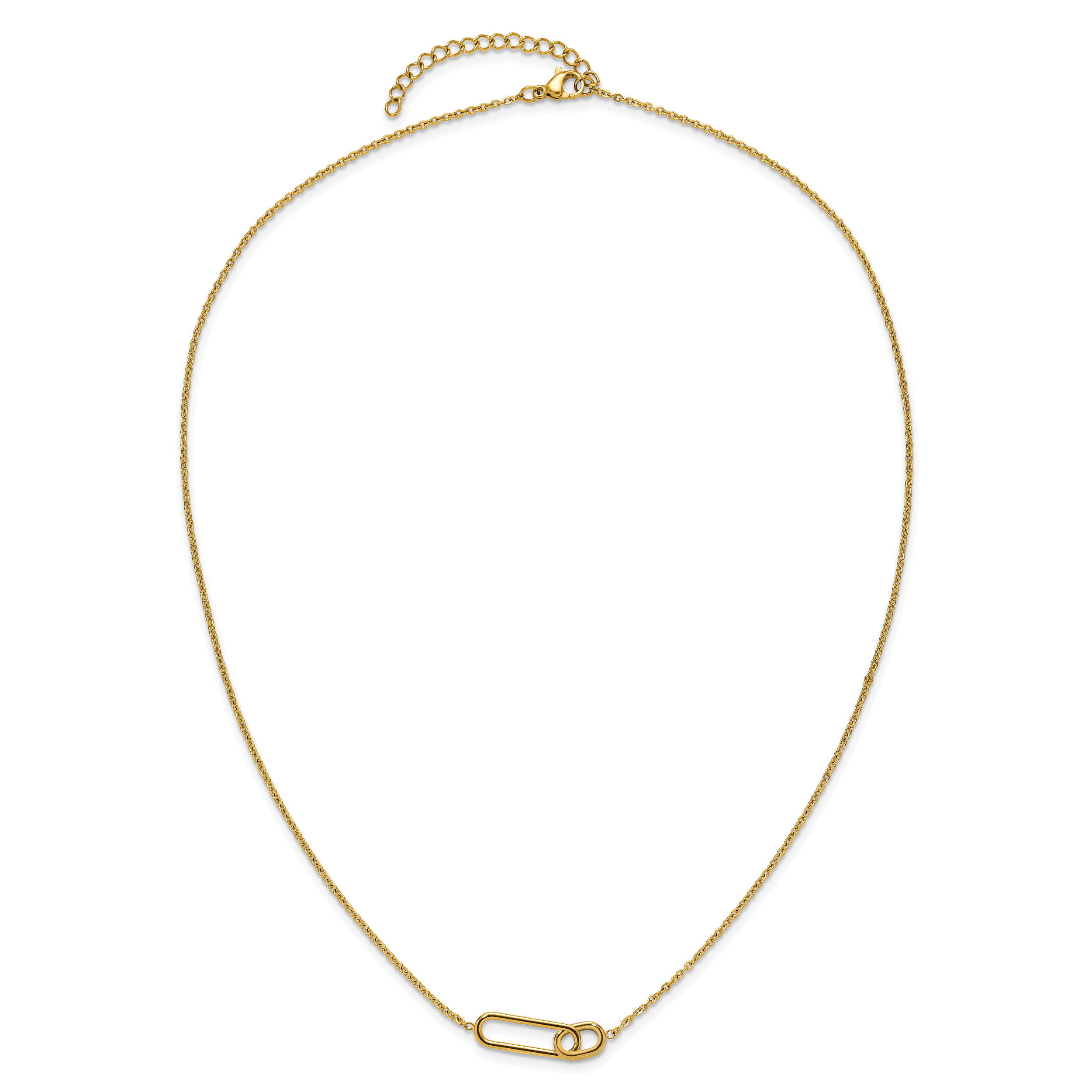 Polished Gold-Tone Stainless Steel Necklace 1.1mm