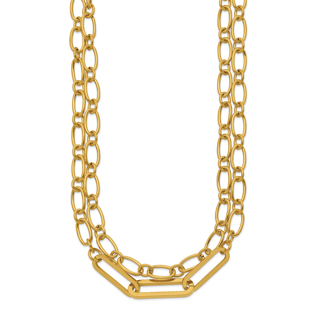 Polished Gold-Tone Stainless Steel Necklace 6mm