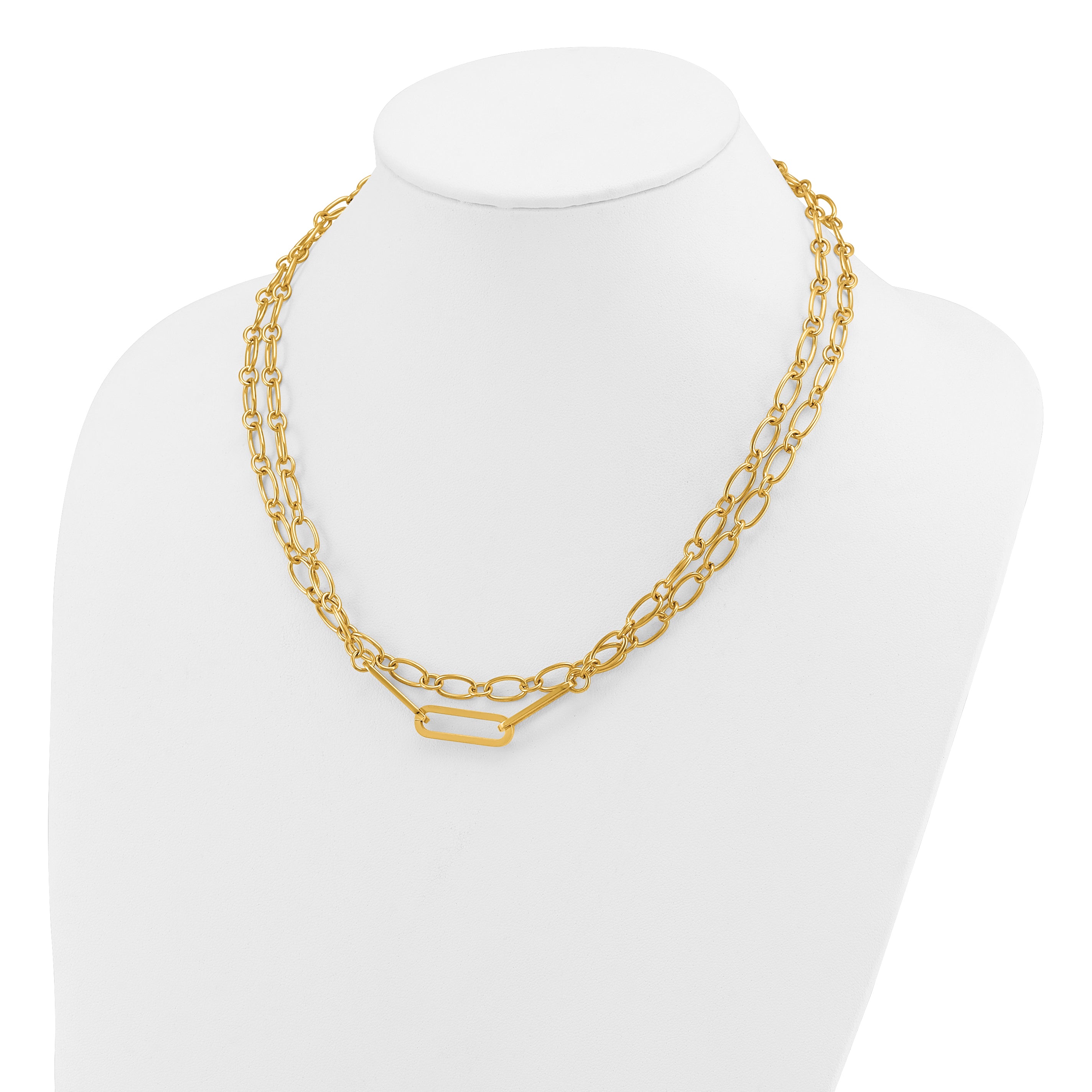 Polished Gold-Tone Stainless Steel Necklace 6mm