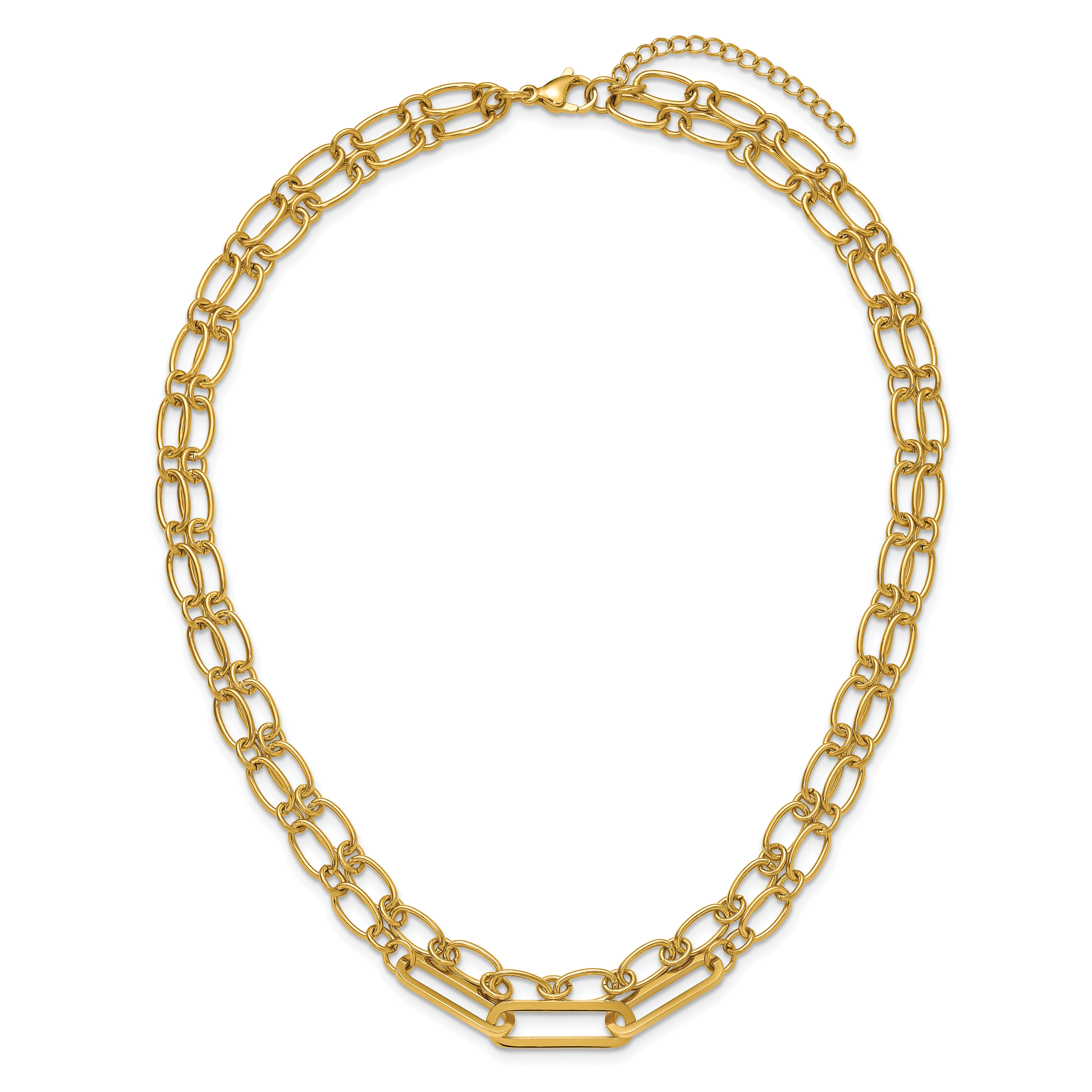 Polished Gold-Tone Stainless Steel Necklace 6mm