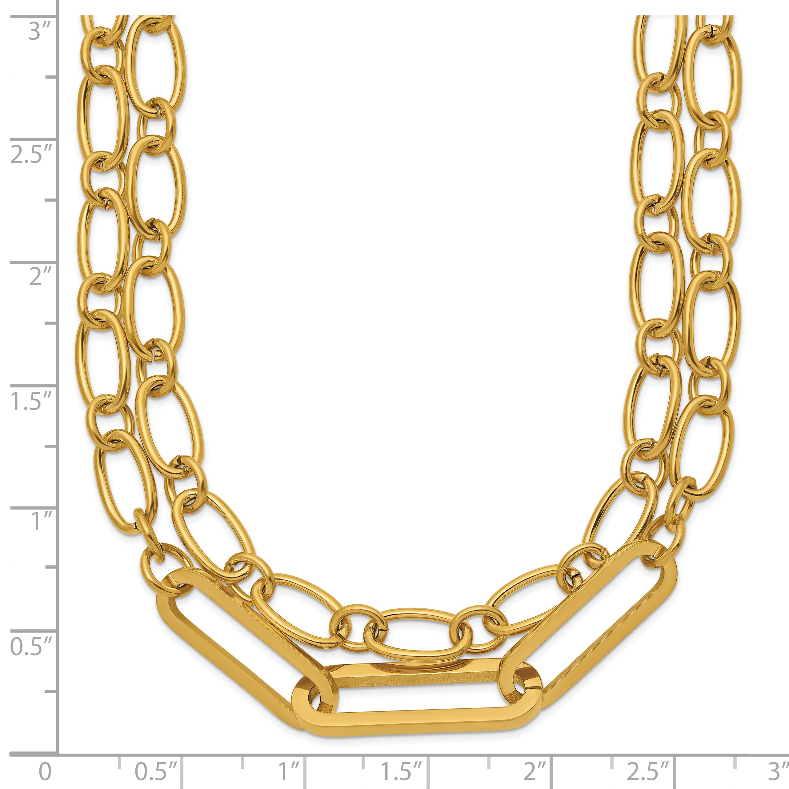 Polished Gold-Tone Stainless Steel Necklace 6mm