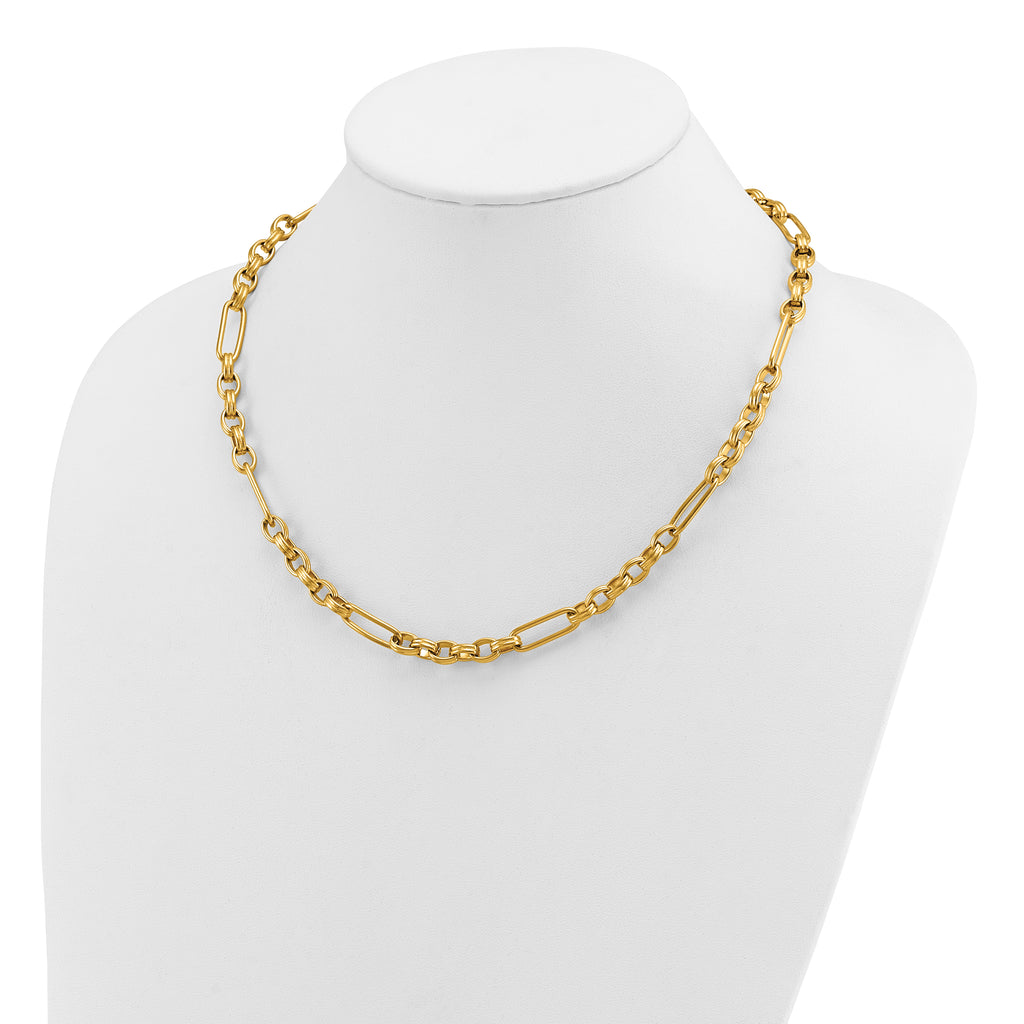 Polished Gold-Tone Stainless Steel Necklace 6.6mm