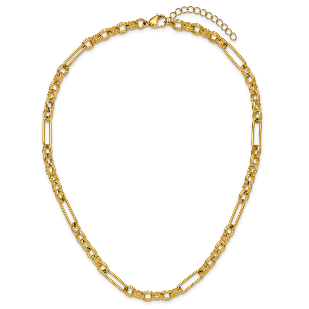 Polished Gold-Tone Stainless Steel Necklace 6.6mm