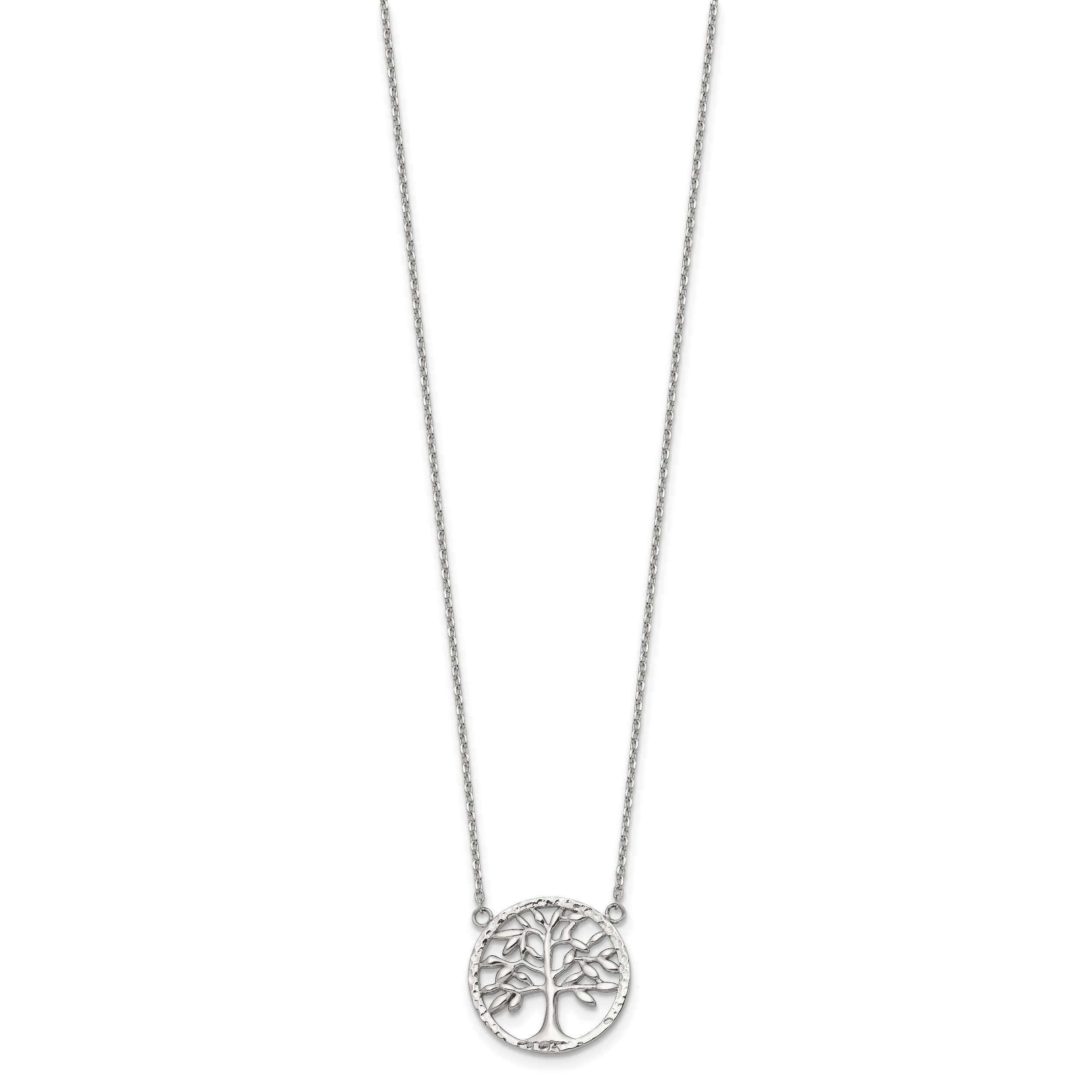 Polished Textured Stainless Steel Cable Chain Pendant Necklace 1mm