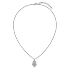 Polished Textured Stainless Steel Cable Chain Pendant Necklace 1mm 18in