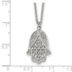 Polished Textured Stainless Steel Cable Chain Pendant Necklace 1mm 18in