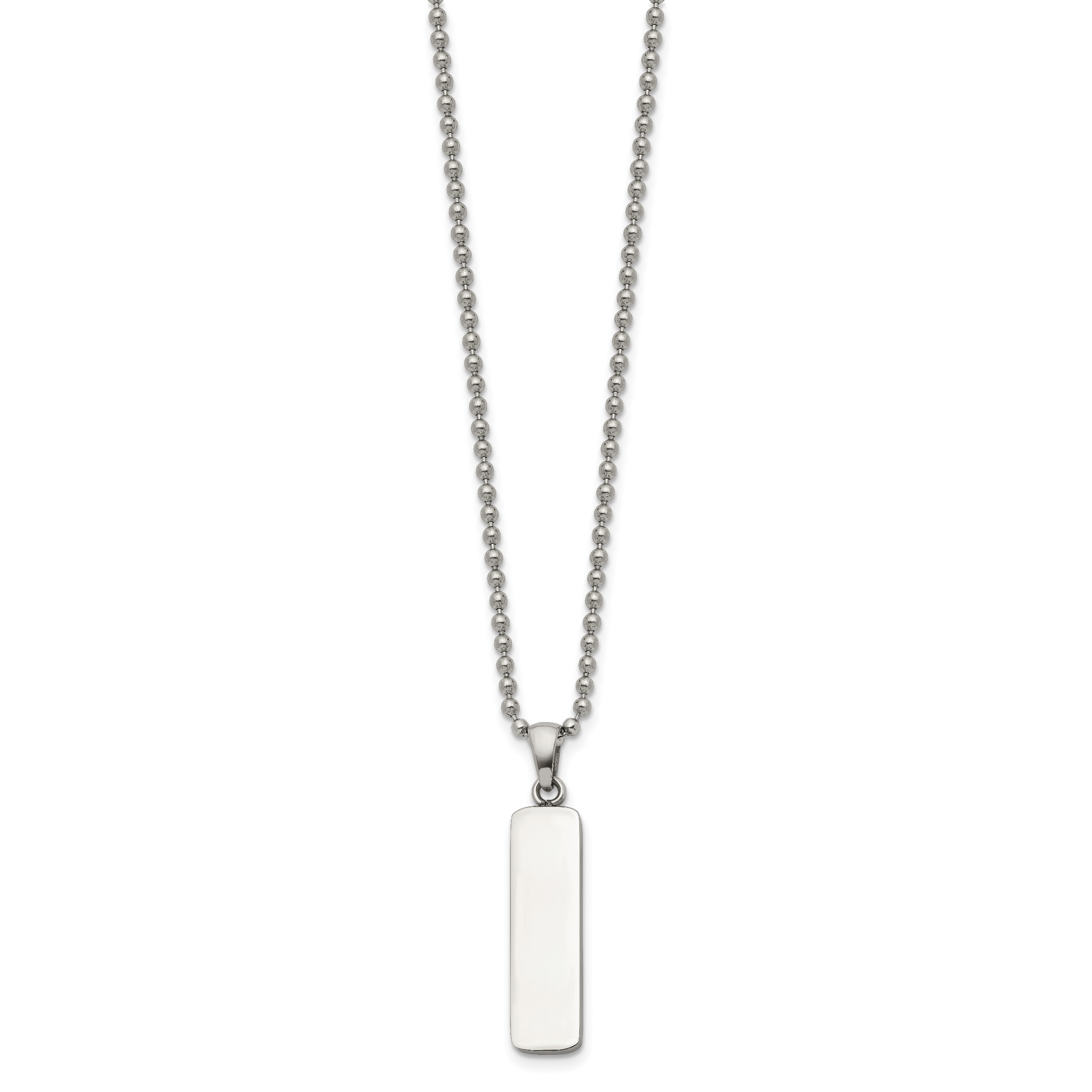 Polished Stainless Steel Ball (Beaded) Chain Pendant Necklace 2mm Secondary image