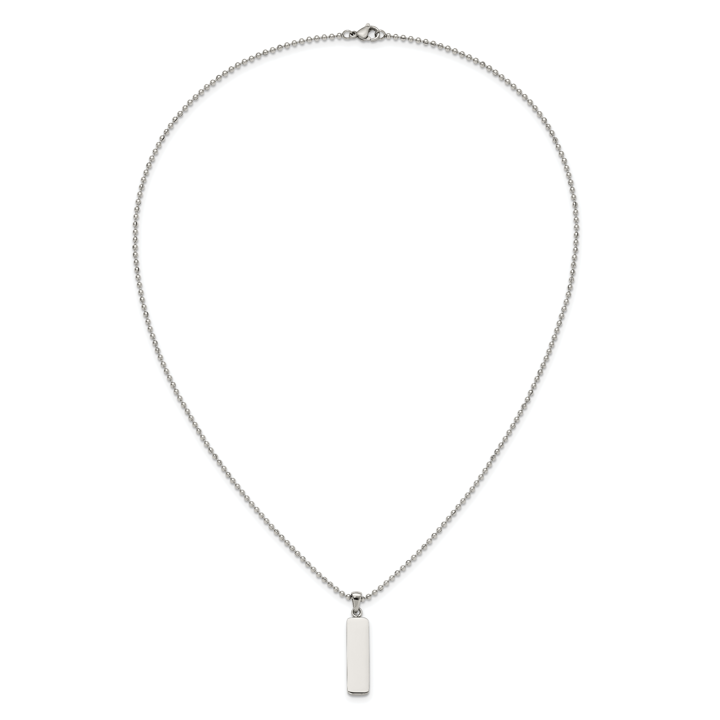 Polished Stainless Steel Ball (Beaded) Chain Pendant Necklace 2mm