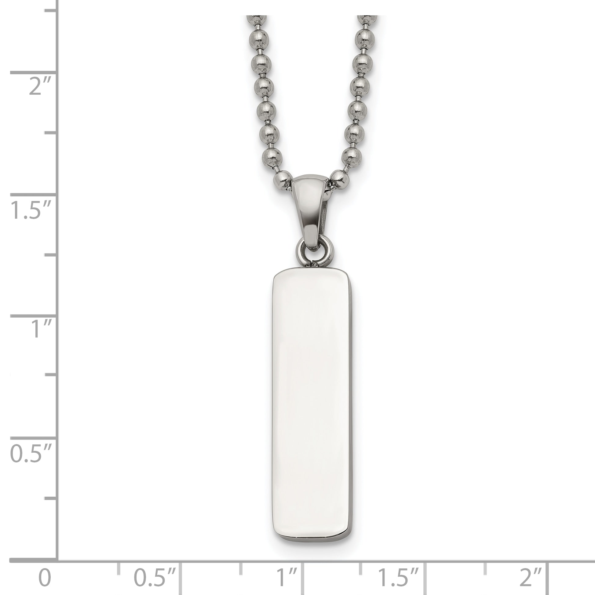 Polished Stainless Steel Ball (Beaded) Chain Pendant Necklace 2mm