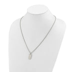 Brushed and Polished Dog Tag Stainless Steel Box Chain Pendant Necklace 2mm