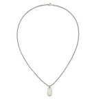 Brushed and Polished Dog Tag Stainless Steel Box Chain Pendant Necklace 2mm