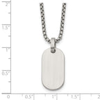 Brushed and Polished Dog Tag Stainless Steel Box Chain Pendant Necklace 2mm