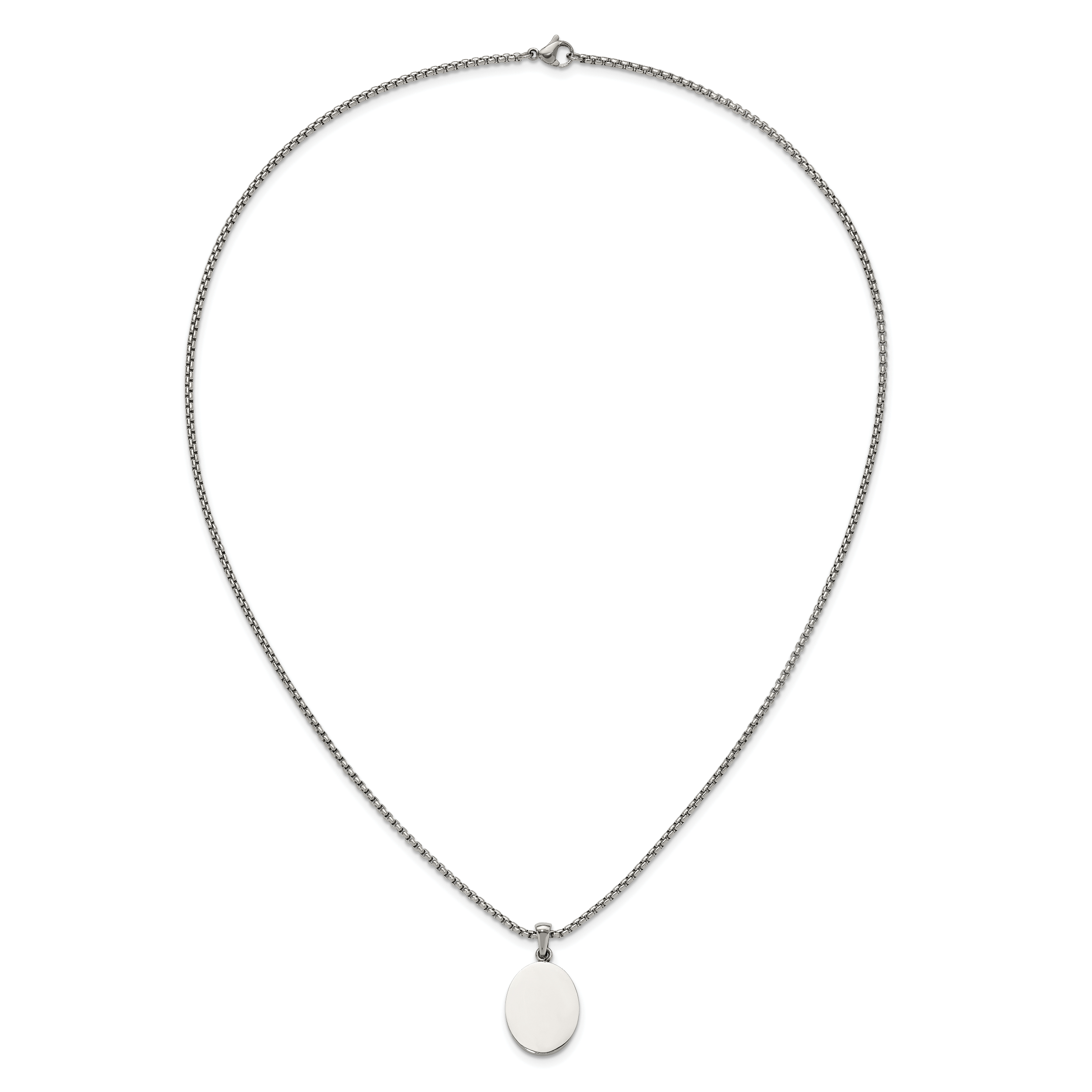 Polished Stainless Steel Box Chain Necklace 2mm