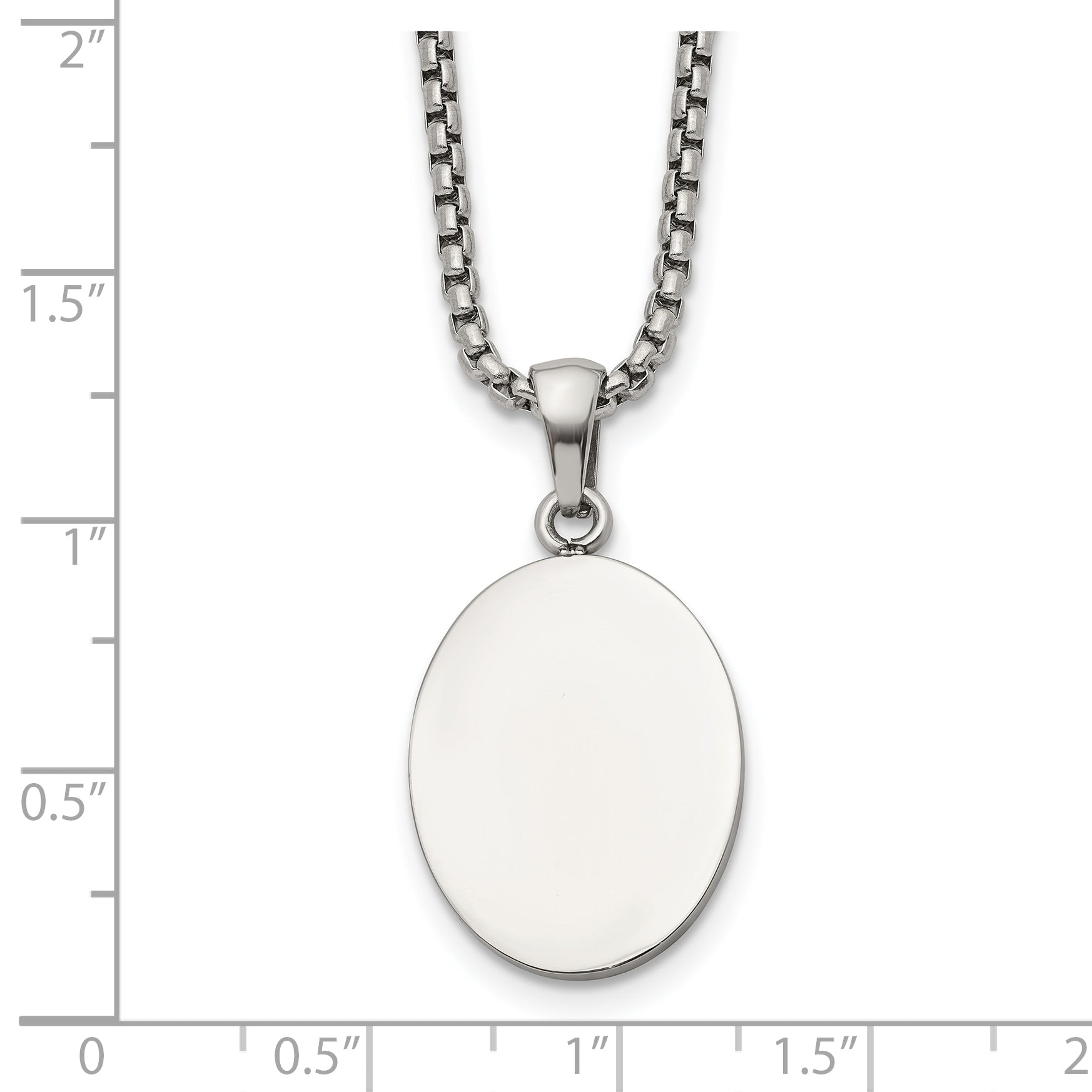 Polished Stainless Steel Box Chain Necklace 2mm
