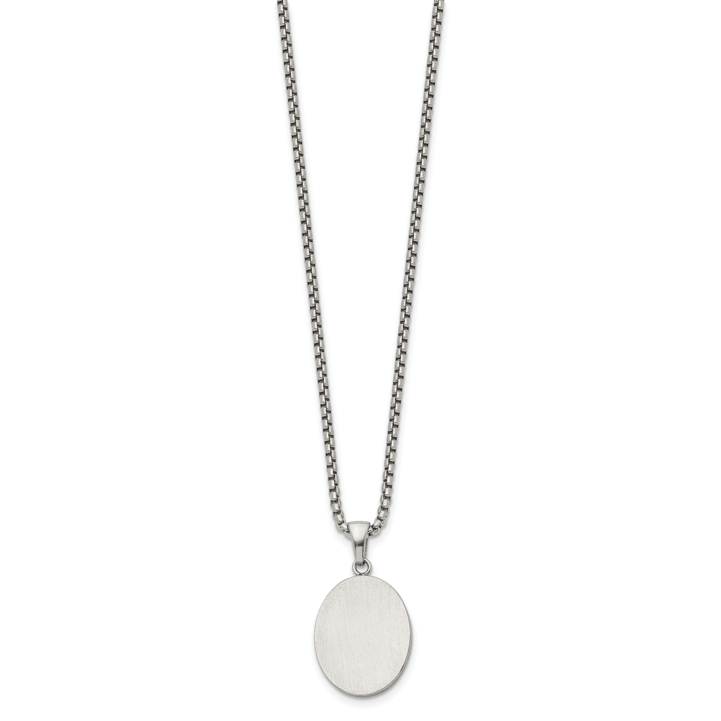 Brushed and Polished Stainless Steel Box Chain Necklace Secondary image