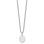 Brushed and Polished Stainless Steel Box Chain Necklace