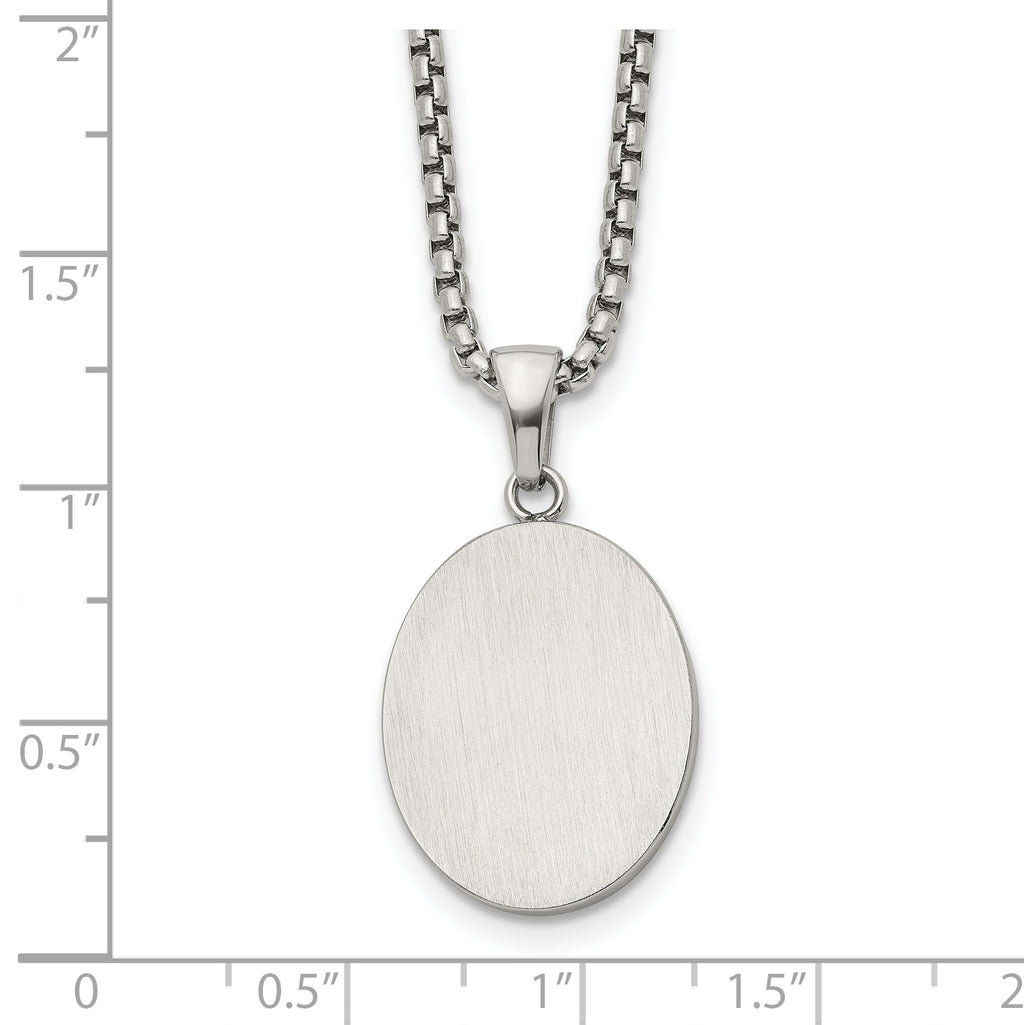 Brushed and Polished Stainless Steel Box Chain Necklace