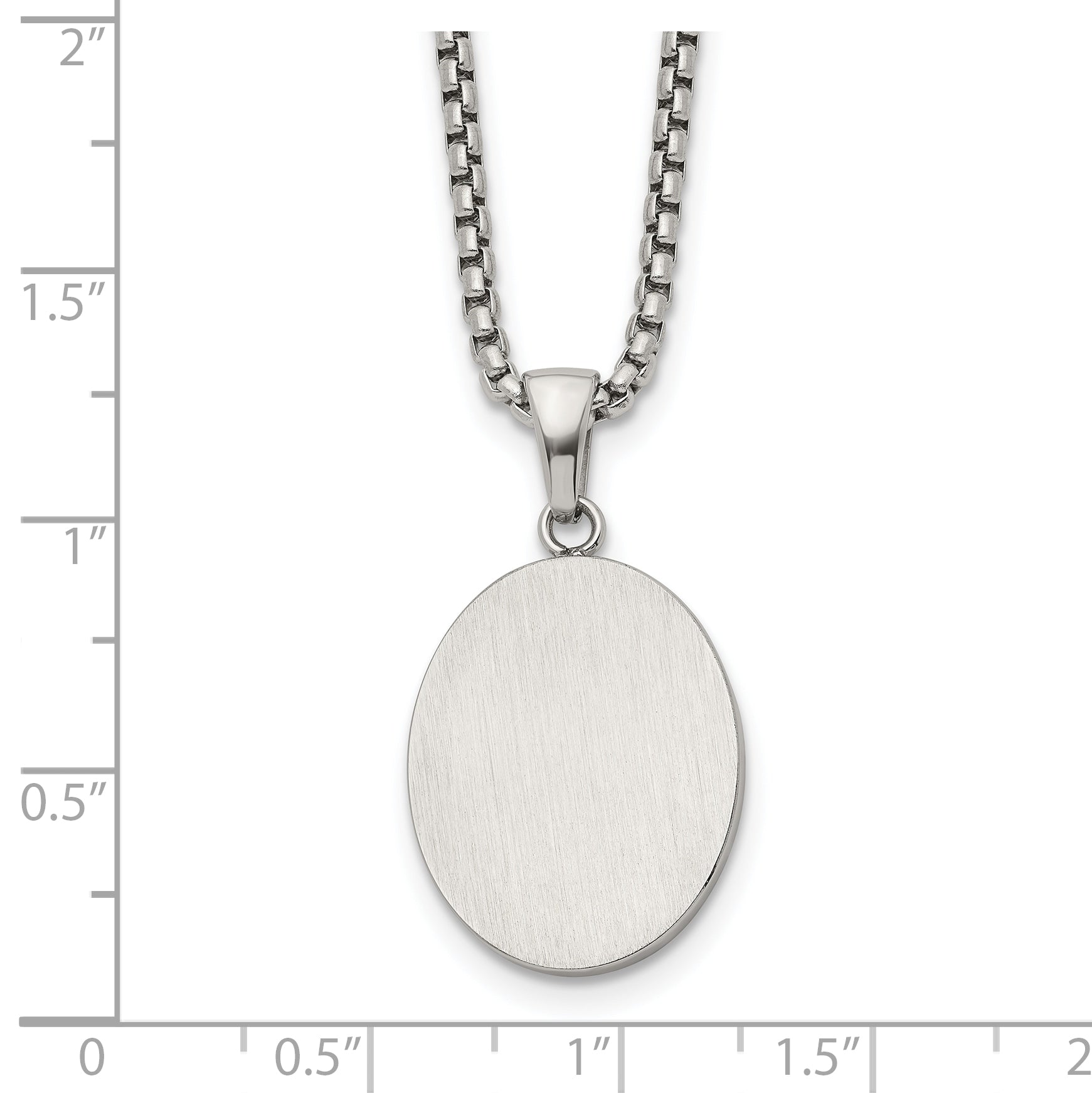 Brushed and Polished Stainless Steel Box Chain Necklace