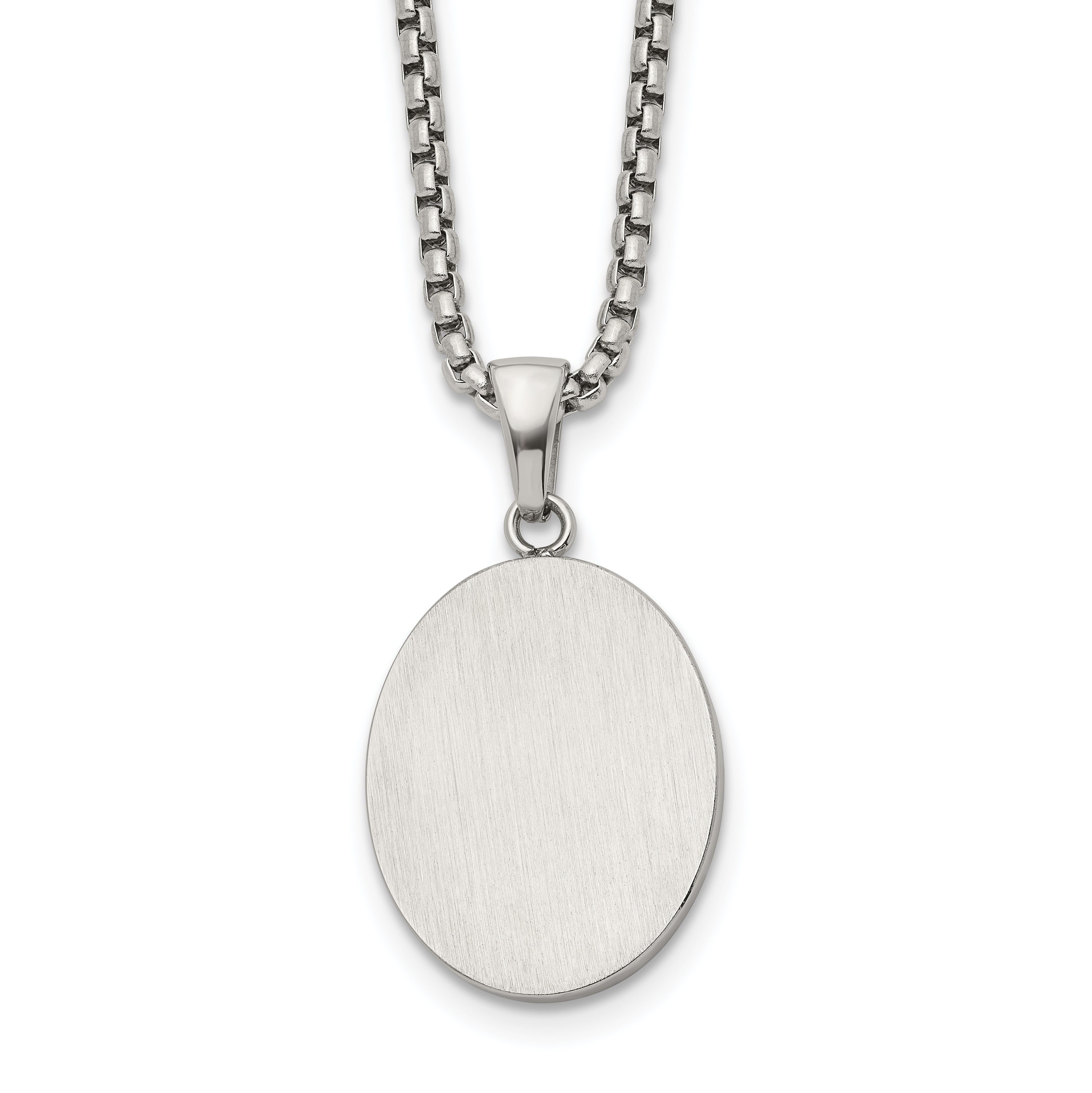 Brushed and Polished Stainless Steel Box Chain Necklace Main image