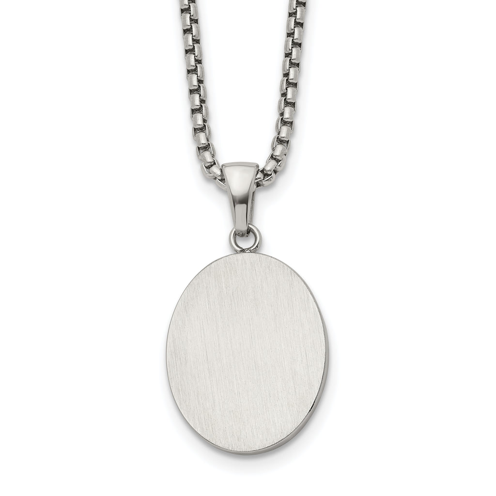 Brushed and Polished Stainless Steel Box Chain Necklace