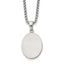 Brushed and Polished Stainless Steel Box Chain Necklace