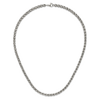 Men's Polished Stainless Steel Open Link Chain Necklace 5mm
