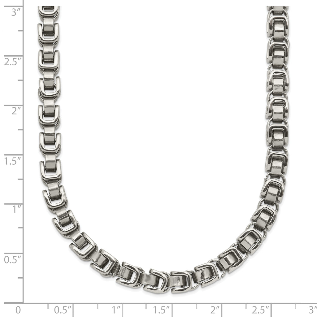 Men's Polished Stainless Steel Open Link Chain Necklace 5mm