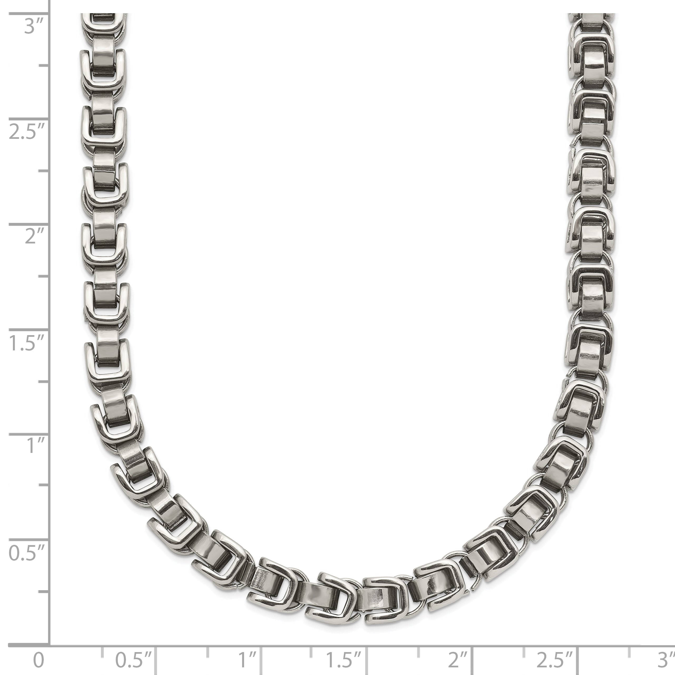 Men's Polished Stainless Steel Open Link Chain Necklace 5mm