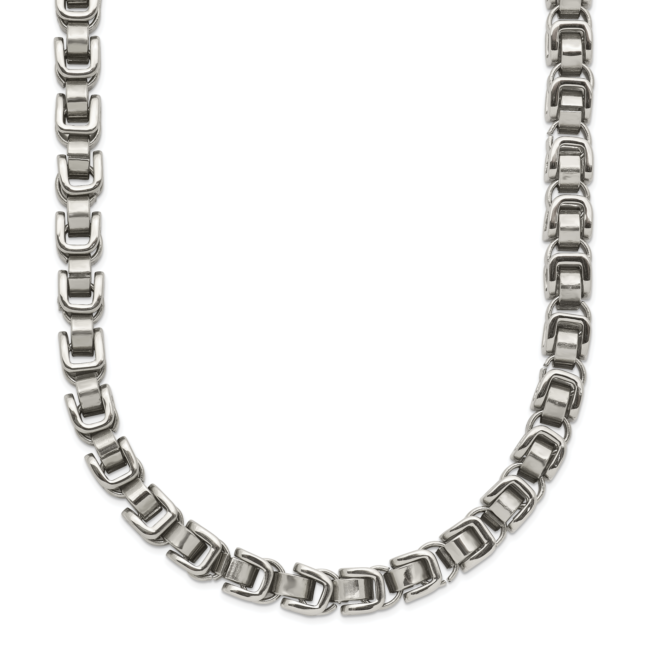 Men's Polished Stainless Steel Open Link Chain Necklace 5mm Main image